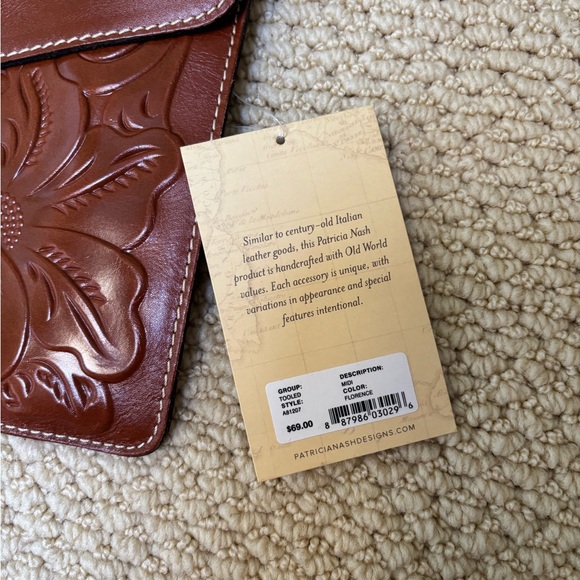 Patricia Nash Brown Embossed Leather Clutch - Picture 2 of 3